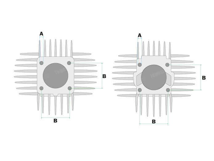 Cilinder Tomos A35 / A52 50cc (38mm) Maxwell aluminium
